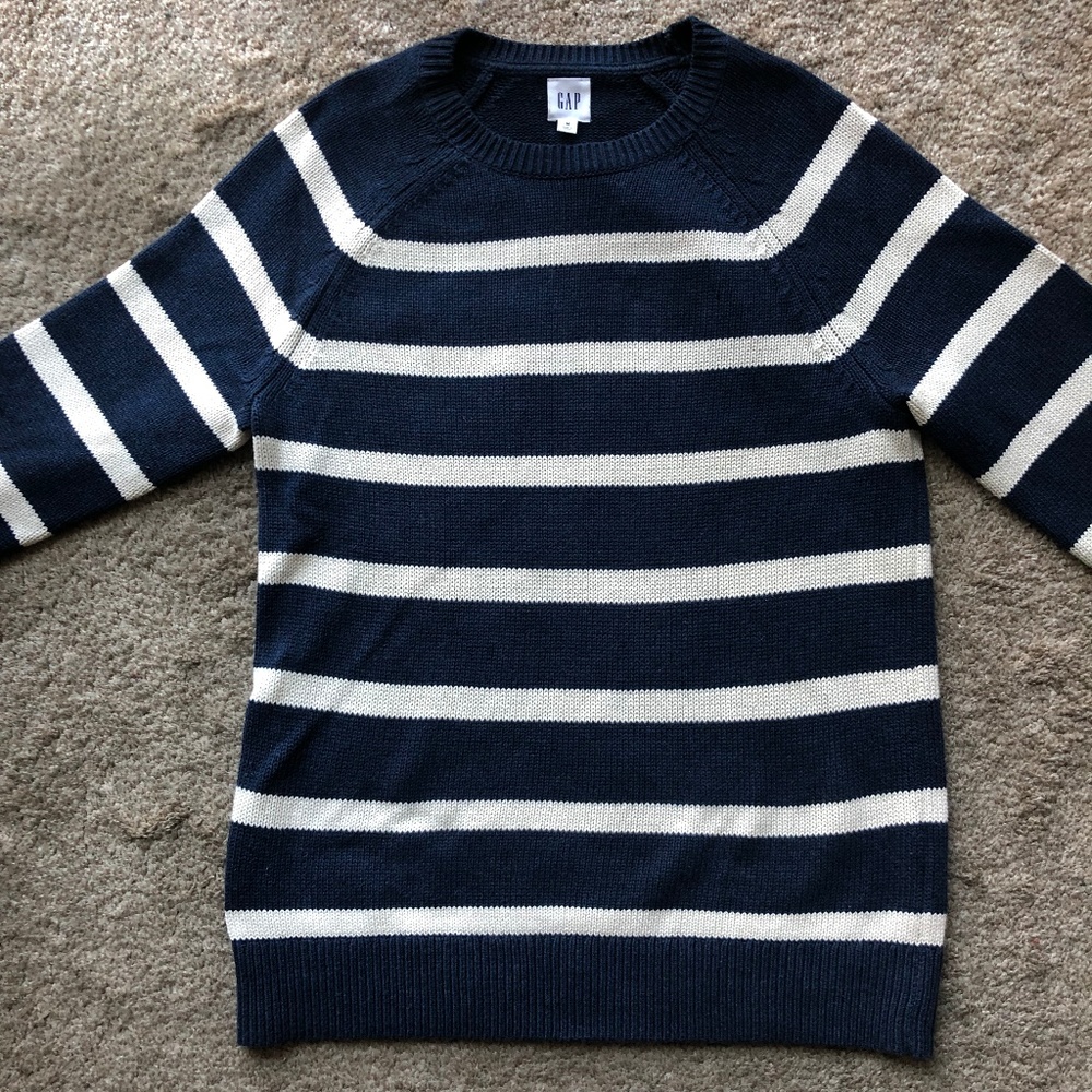 GAP Navy and Ivory Stripe Sweater